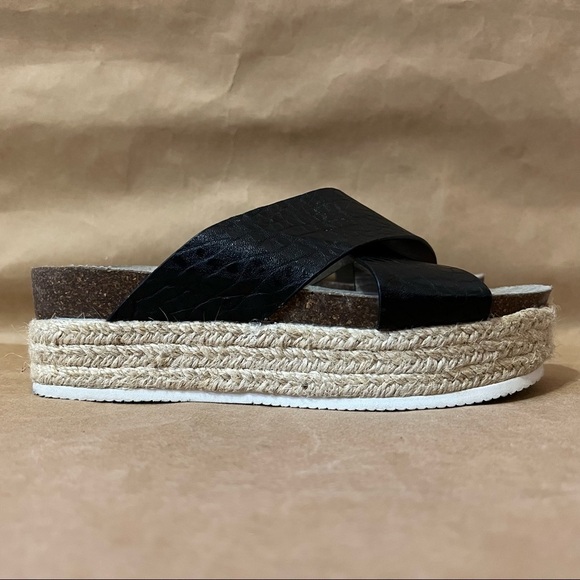 Steve Madden | Hassie Platform Chunky Espadrille Open Toe Slide Sandal Size 7 - Picture 2 of 11